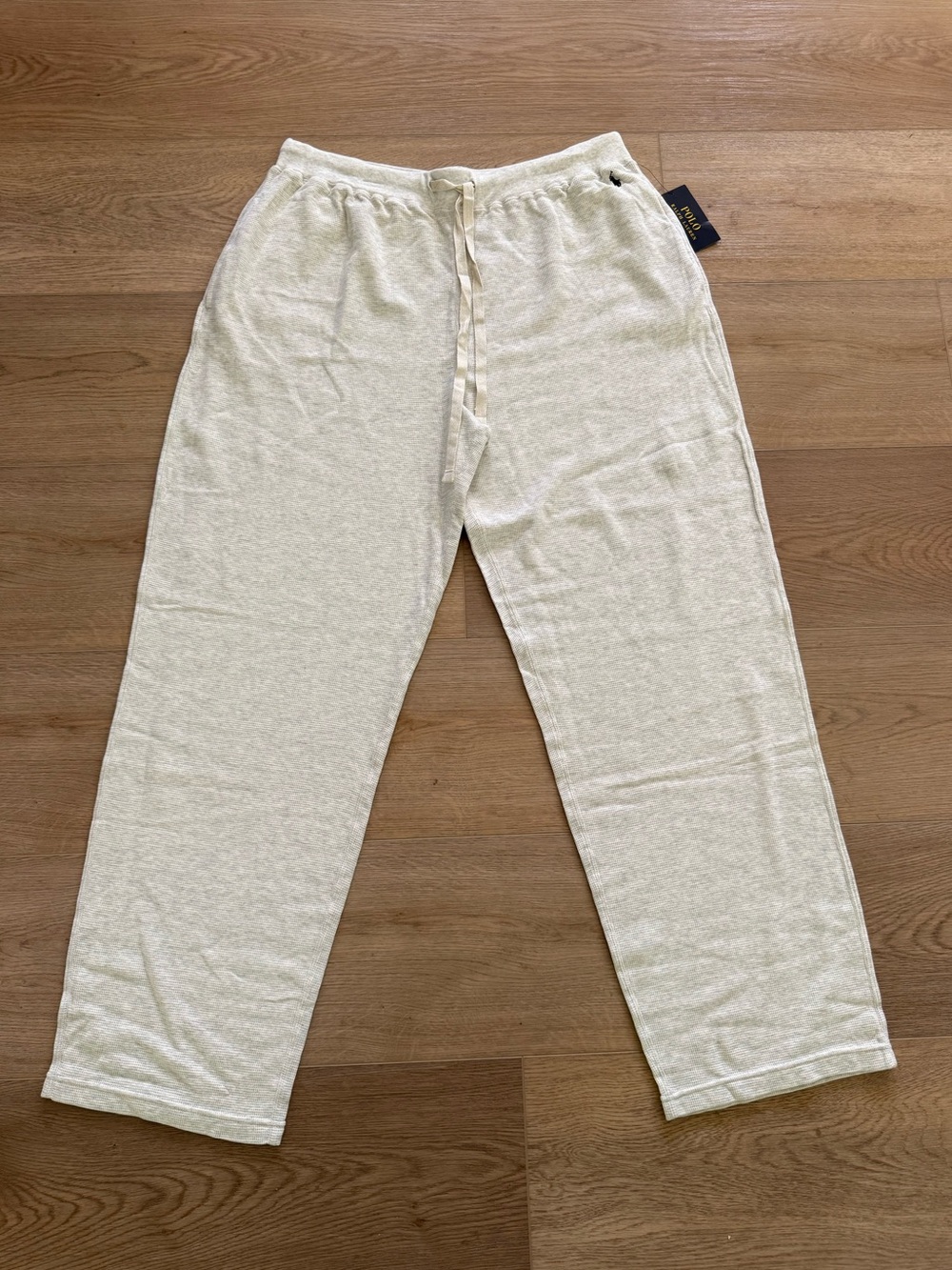 Polo Ralph Lauren Waffle Knit Sleep Lounge Pants XL Oatmeal